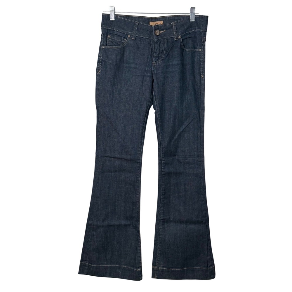 See Thru Soul Johnnie Fit and Flare Jeans Dark Wash Denim Size 27 Y2K Low Rise